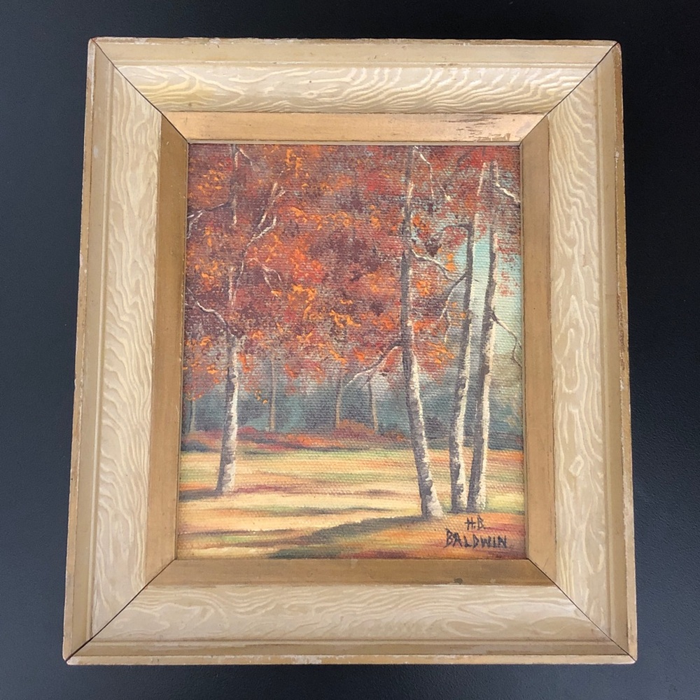 Vintage Oil Painting Autumn Landscape